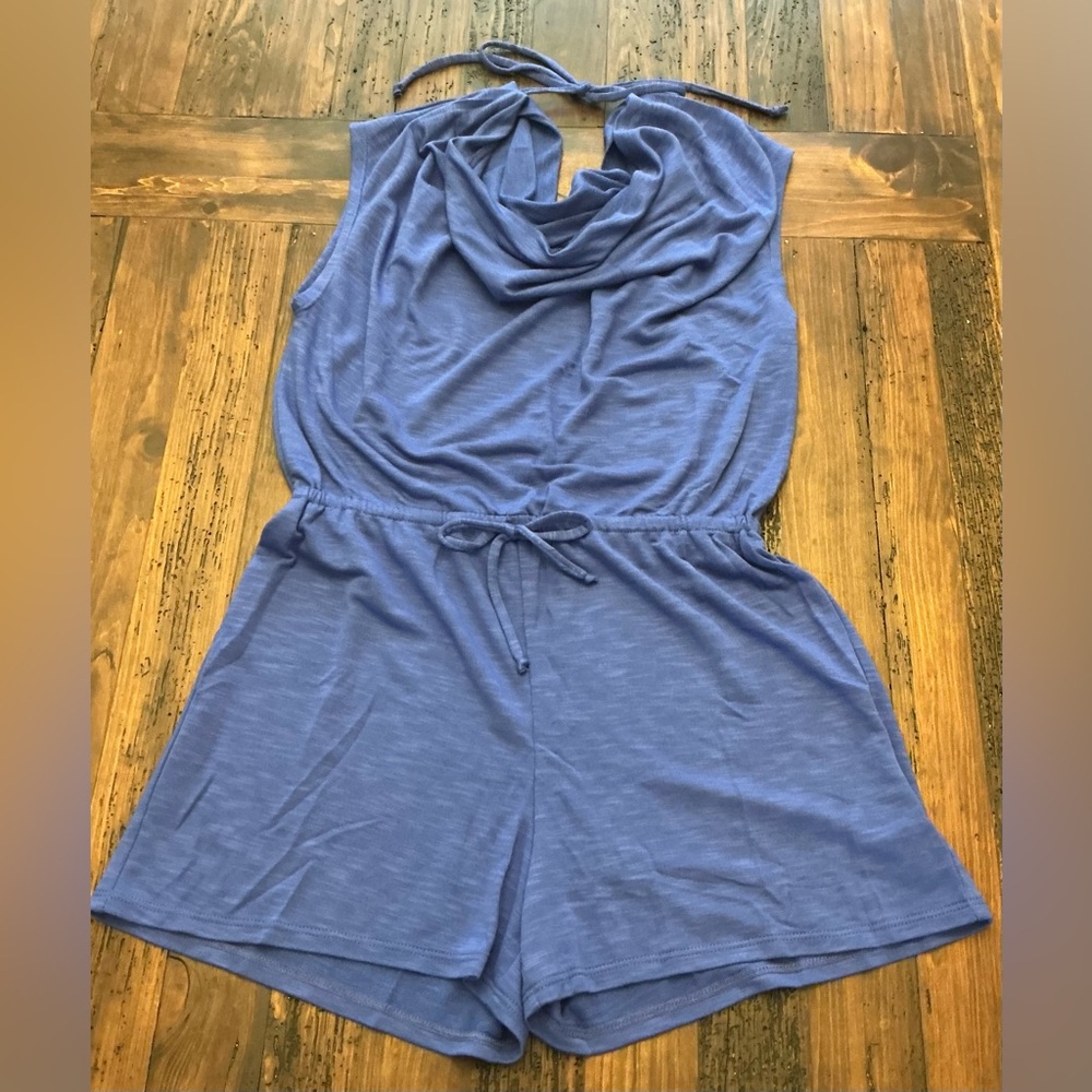 Blue Romper NWT Women's Size Medium Shorts Lightweight Summer Vacation Swim